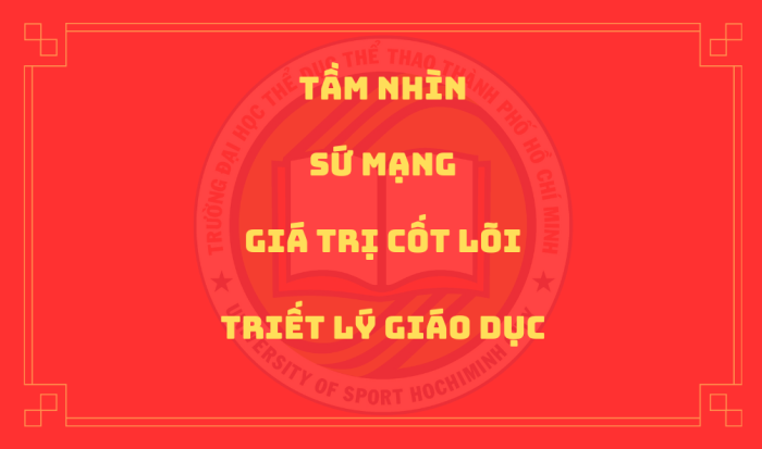 TẦM NHÌN; SỨ MẠNG; GIÁ TRỊ CỐT LÕI; TRIẾT LÝ GIÁO DỤC.