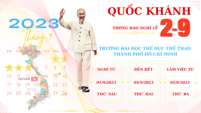 THÔNG BÁO NGHỈ LỄ QUỐC KHÁNH 2/9 NĂM 2023
