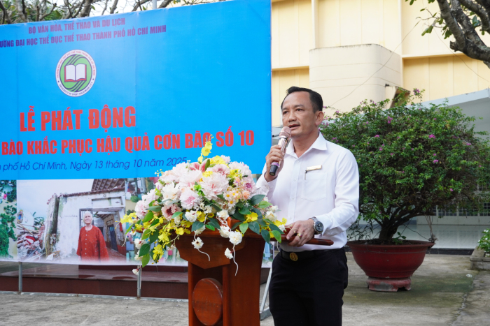 TRƯỜNG ĐẠI HỌC THỂ DỤC THỂ THAO TP. HỒ CHÍ MINH VÀ TRUNG TÂM HUẤN LUYỆN THỂ THAO QUỐC GIA PHÁT ĐỘNG QUYÊN GÓP ỦNG HỘ ĐỒNG BÀO VÙNG BÃO LŨ DO CƠN BÃO SỐ 10
