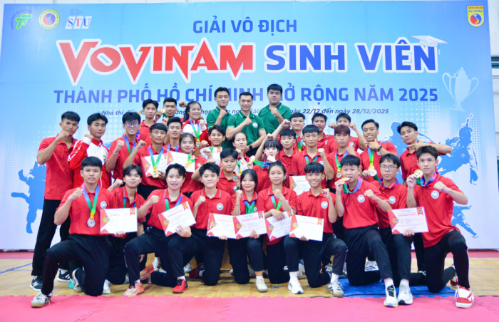 Đội tuyển Vovinam Trường Đại học Thể dục Thể thao TP. Hồ Chí Minh giành Giải Nhì toàn đoàn tại Giải Vô địch Vovinam Sinh viên TP. Hồ Chí Minh mở rộng 2025