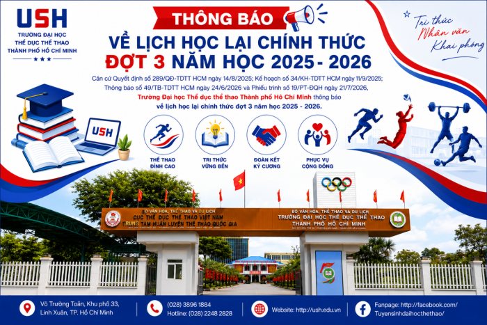 Thông báo về lịch học lại chính thức đợt 3 năm học 2025-2026