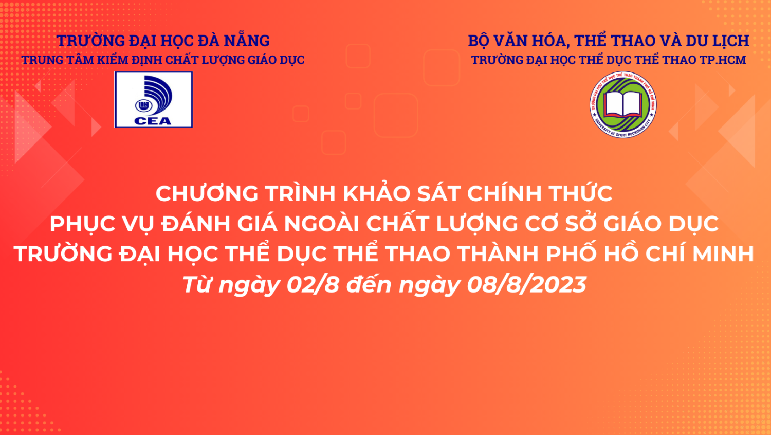 Chương trình khảo sát chính thức phục vụ đánh giá ngoài chất lượng cơ sở giáo dục trường ĐHTDTT TP.HCM